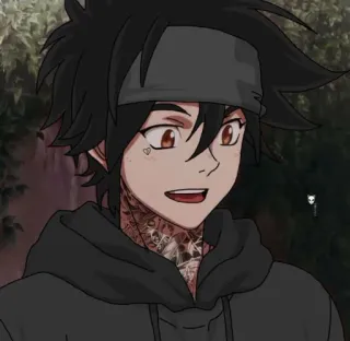 🖤 81a967a6 Anime, Personage, Tekening, Cartoon, Portret whatsapp sticker