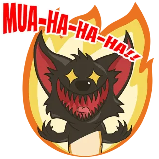 😈 8778d56b MUA-HA-HA-HA!! cartoon, evil, laughing, humor, sticker telegram sticker