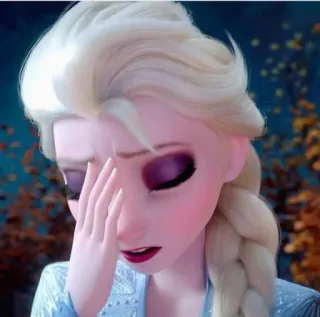 🧏‍♀ 32e15f40 Elsa Frozen 엘사, 겨울왕국, 디즈니, 슬픈, 울음, 만화 telegram sticker