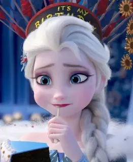 🧏‍♀ 50a31586 Elsa Frozen IT'S MY BIRTHDAY 엘사, 겨울왕국, 생일, 디즈니, 애니메이션, 만화 telegram sticker