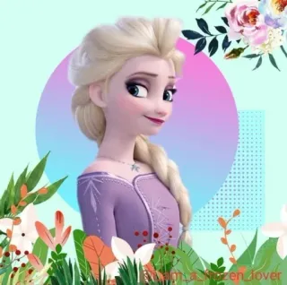 🧏‍♀ 944cc58f Elsa Frozen i am a frozen lover 엘사, 겨울왕국, 디즈니, 만화, 공주, 얼음, 마법, 꽃 telegram sticker