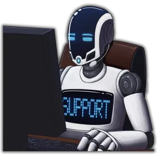 🖥 0d5a84d0 SUPPORT робот, поддержка, компьютер, технологии, помощь telegram sticker