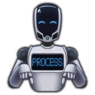 🤔 18a8d807 PROCESS робот, технологии, процесс, автоматизация, искусственный интеллект telegram sticker