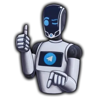 👍 37b8f852 робот, телеграмма, палец вверх, указывает вниз, андроид, технологии telegram sticker