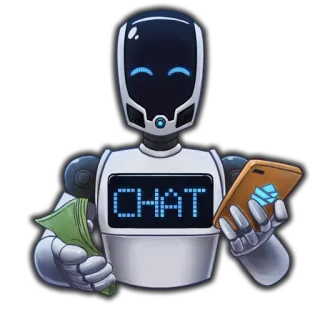 ℹ 7cf948cb CHAT робот, деньги, телефон, чат, технологии, финансы telegram sticker