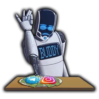 🍗 847fb435 BLOODY робот, инстаграм, телеграм, соль, соленый, мем, социальные сети telegram sticker