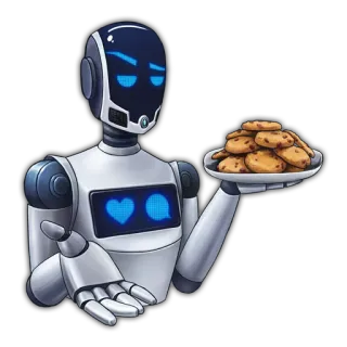 🍪 d1ba3679 робот, печенье, десерт, машина, искусственный интеллект, еда, сладости telegram sticker