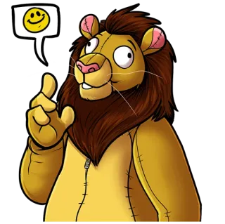😄 14d7759c leão, desenho animado, animal, smiley telegram sticker