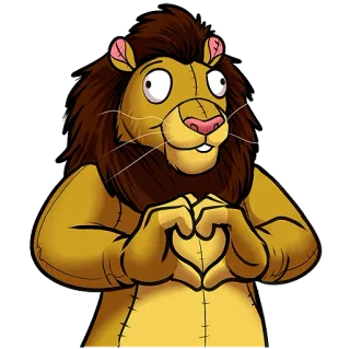 ❤ b67b74d8 desenho animado, leão, animal, coração, amor, fofo telegram sticker