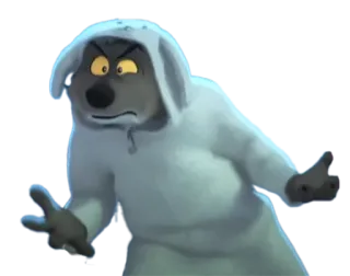 😠 39ba4dc6 lupo, cartone animato, cappuccio, arrabbiato, animale telegram sticker