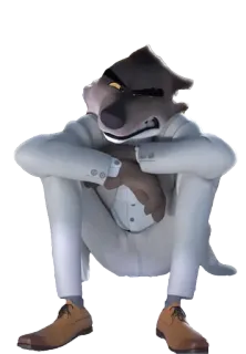 😬 81659925 lupo, antropomorfo, animale, completo, cartone animato, personaggio telegram sticker