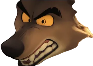 😡 954653a0 lupo, animale, cartone animato, denti, ringhio, arrabbiato telegram sticker
