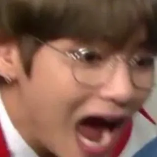 🐯 7020ea58 faccia scioccata, Meme, divertente, espressione, sorpresa, K-Pop telegram sticker