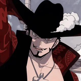 ✖️ 12d8c550 Dracule Mihawk One Piece Dracule Mihawk, One Piece, Anime, Schwertkämpfer, Hut, Schwert, Anime Charakter telegram sticker