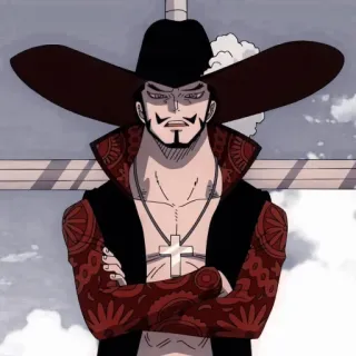 ✖️ 23113150 Dracule Mihawk One Piece Anime, Manga, One Piece, Dracule Mihawk, Schwert, Pirat, Charakter telegram sticker
