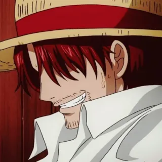 ✖️ caa52913 Shanks One Piece Anime, Manga, Pirat, rote Haare, Strohhut, Lächeln telegram sticker