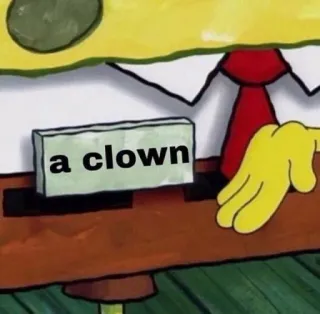 🤡 f150dd89 SpongeBob SquarePants a clown 스폰지밥, 만화, 광대, 별명, 웃긴, 밈 whatsapp sticker