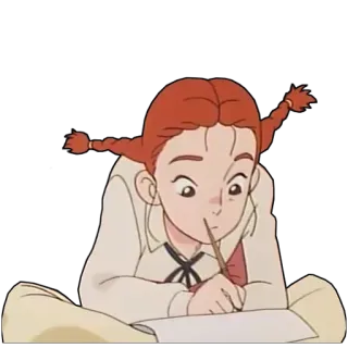 😗 8ba5e24c anime, menina, escrita, estudando, desenho animado, personagem, desenho telegram sticker