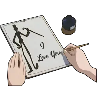 😍 a7ae2ad2 I Love You amor, escrita, carta, silhueta, afeição, romance telegram sticker