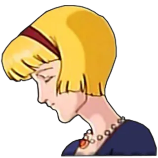 😔 ec7d561c mulher, cabelo loiro, retrato, desenho animado, anime, feminino, corte bob telegram sticker