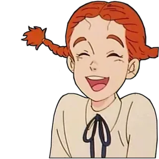 😂 f2346ef1 desenho animado, animação, cabelo ruivo, sorrindo, fofa, menina telegram sticker