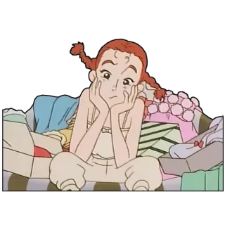 😕 fc829b6d Anime, Garota, emburrada, frustrada, Desenho animado, bagunçado, Roupa, Pilha telegram sticker