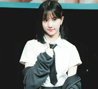 👍 733b78fa cô gái, giơ ngón tay cái, Hàn Quốc, dễ thương, đồng phục học sinh, chân dung whatsapp sticker