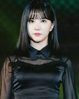 😐 ae7e4abc phụ nữ, chân dung, váy đen, người Hàn Quốc, người nổi tiếng whatsapp sticker