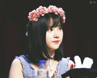 😇 c7413708 phụ nữ, hoa, vòng hoa, cô gái, chân dung, người whatsapp sticker