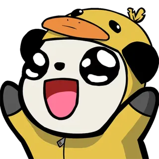 🐤 5775b8d8 アヒル, 幸せ, 楽しい, かわいい, マンガ, ワクワク telegram sticker