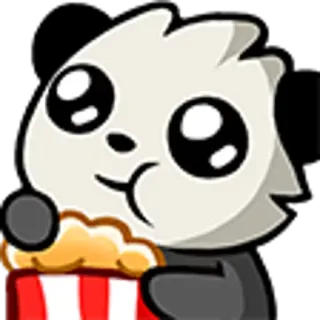 🍿 dd56199a パンダ, ポップコーン, 可愛い, 動物, ステッカー telegram sticker