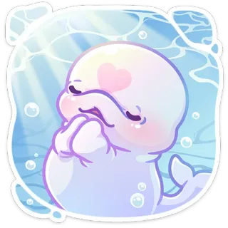 🥺 2820009d seal, cute, kawaii, animal, water, heart, cartoon telegram sticker