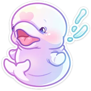 😧 9380adae beluga, whale, cute, kawaii, animal, sea, ocean, sticker telegram sticker