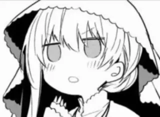 ☺️ 65dd4270 Anime, Manga, Personaggio, Femmina, Cappuccio, Carino, Monocromatico telegram sticker