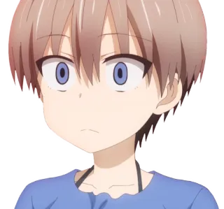 😧 c5ae240b Uzaki Hana Uzaki-chan Wants to Hang Out! anime, cartone animato, donna, scioccata, sorpresa telegram sticker