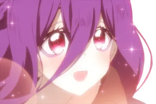 🥰 089b51e5 anime, meisje, paars haar, schattig, glitter telegram sticker