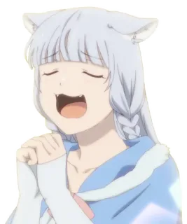 ☺️ 6b761cc9 Anime meisje, Kattenoren, Blij, Leuk, Glimlach telegram sticker