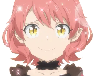 😊 6f7fe78c Anime, Personage, Glimlach, Vrouw, Roze haar, Schattig telegram sticker