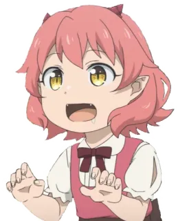😋 72403e8b Anime, Cartoon, Personage, Leuk, Meisje, Demon, Roze haar telegram sticker