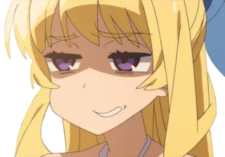 🙃 9b6ddcf9 Anime, Meisje, zelfgenoegzaam, Uitdrukking, Cartoon telegram sticker