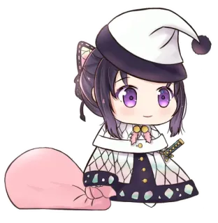 🤩 a86f69c8 Anime, Kerstmis, Chibi, Schattig, Vlinder, Kerstmuts telegram sticker