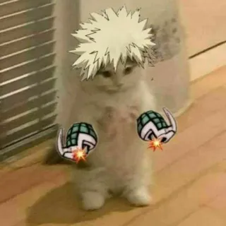 🥺 1721f479 Katsuki Bakugo My Hero Academia 猫, 动漫, 漫画, 爆豪, 我的英雄学院, 手榴弹, 爆炸, 爆豪胜己 telegram sticker