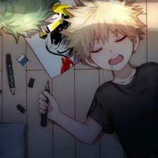 😴 1de30a25 Bakugo My Hero Academia 动漫, 睡觉, 爆豪, 我的英雄学院, 粉丝创作 telegram sticker