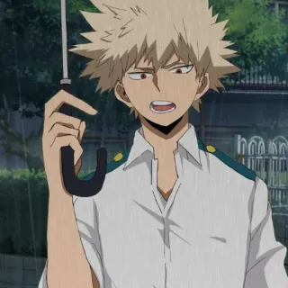 ☔️ db6230ba Bakugo My Hero Academia 动漫, 爆豪, 我的英雄学院, 雨, 伞 telegram sticker