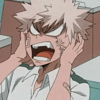 🤬 f7c07c77 Katsuki Bakugo My Hero Academia 动漫, 漫画, 生气, 角色, 爆炸, 我的英雄学院 telegram sticker