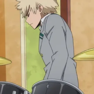 🎭 10abe4e1 Bakugo My Hero Academia Anime, Bakugo, My Hero Academia, Batterie, Uniforme scolaire telegram sticker