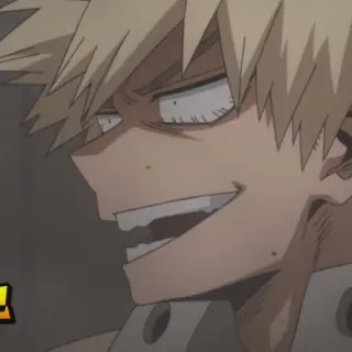 🍺 70f3754a Bakugo Katsuki My Hero Academia Anime, Manga, Personnage, En colère, Sourire, Blond telegram sticker