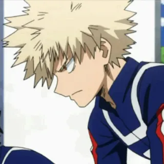 🎭 b9c15656 Katsuki Bakugo My Hero Academia Katsuki Bakugo, My Hero Academia, animé, manga, personnage, blond, colérique telegram sticker