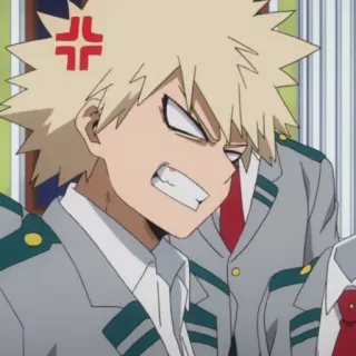 🎭 e3b04906 Bakugo My Hero Academia anime, manga, my hero academia, bakugo, énervé, dessin animé telegram sticker