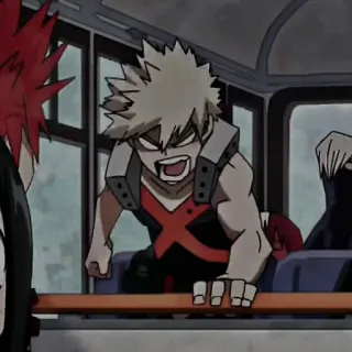 ❤️‍🔥 d4502064 Bakugo My Hero Academia Bakugo, My Hero Academia, anime, anger, character, fighting telegram sticker